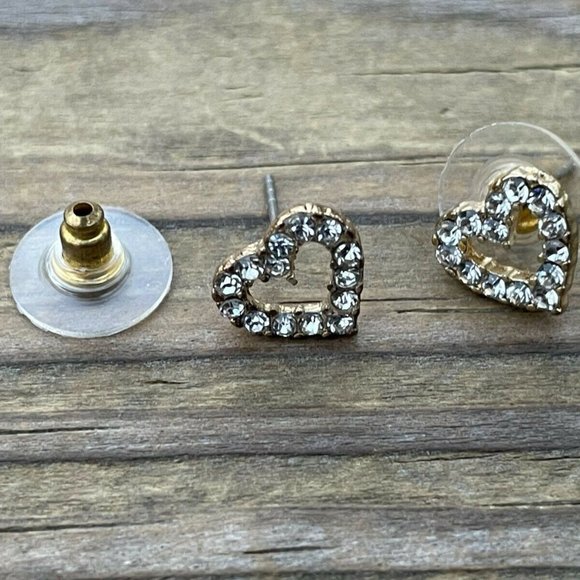 Betsey Johnson Earrings Valentines Day Gift Heart shape Earring Crystal Accent - Picture 6 of 12